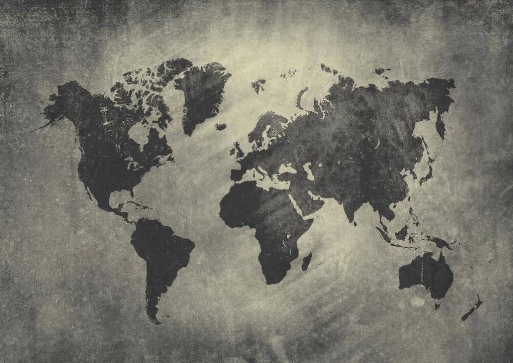 Mappa grigia del mondo — design completo