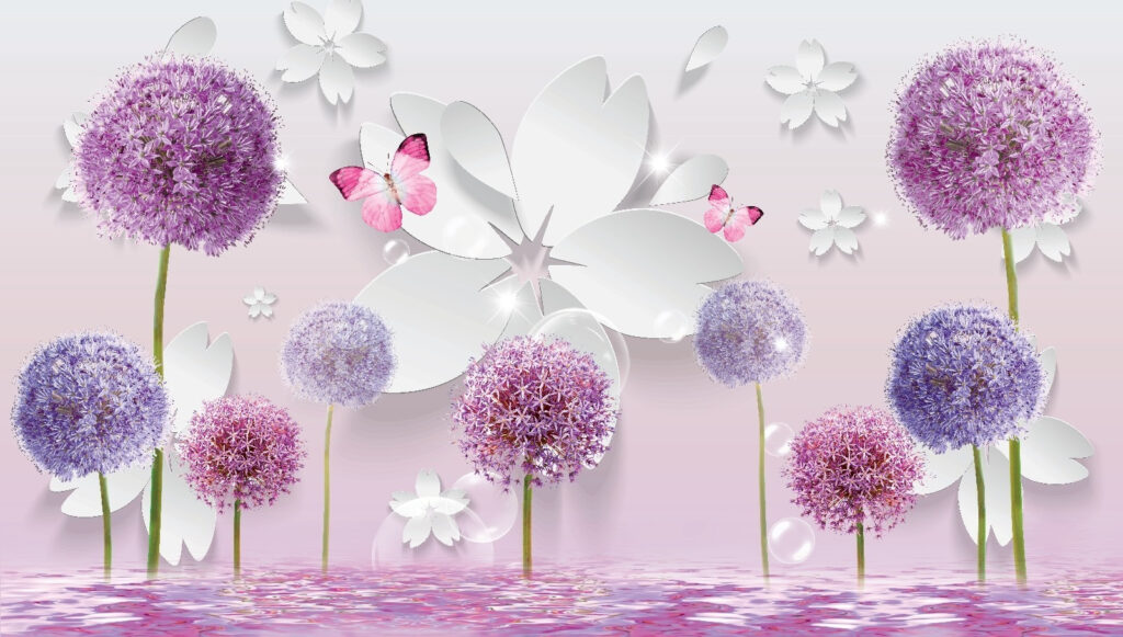 Bulbi fioriti e farfalle — design completo