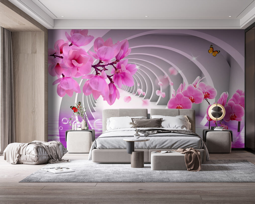 Orchidee rosa sugli archi — ambiente 2