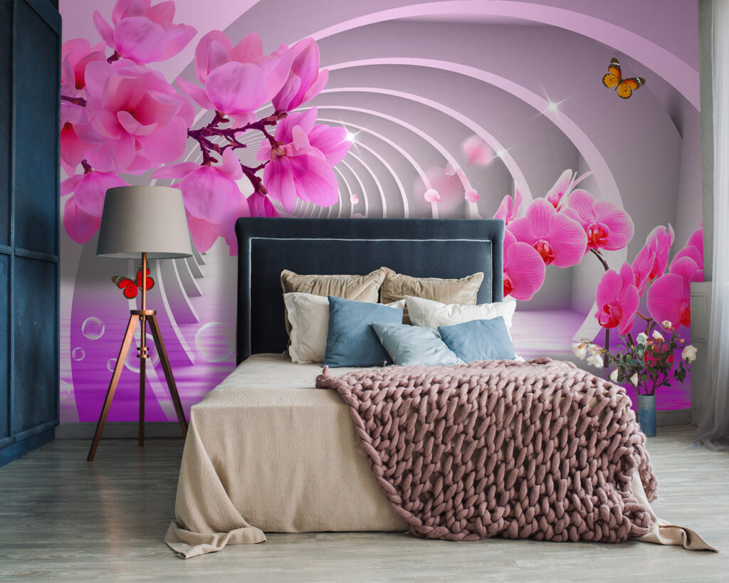 Orchidee rosa sugli archi — ambiente 3
