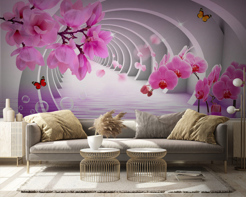 Orchidee rosa sugli archi — ambiente 4