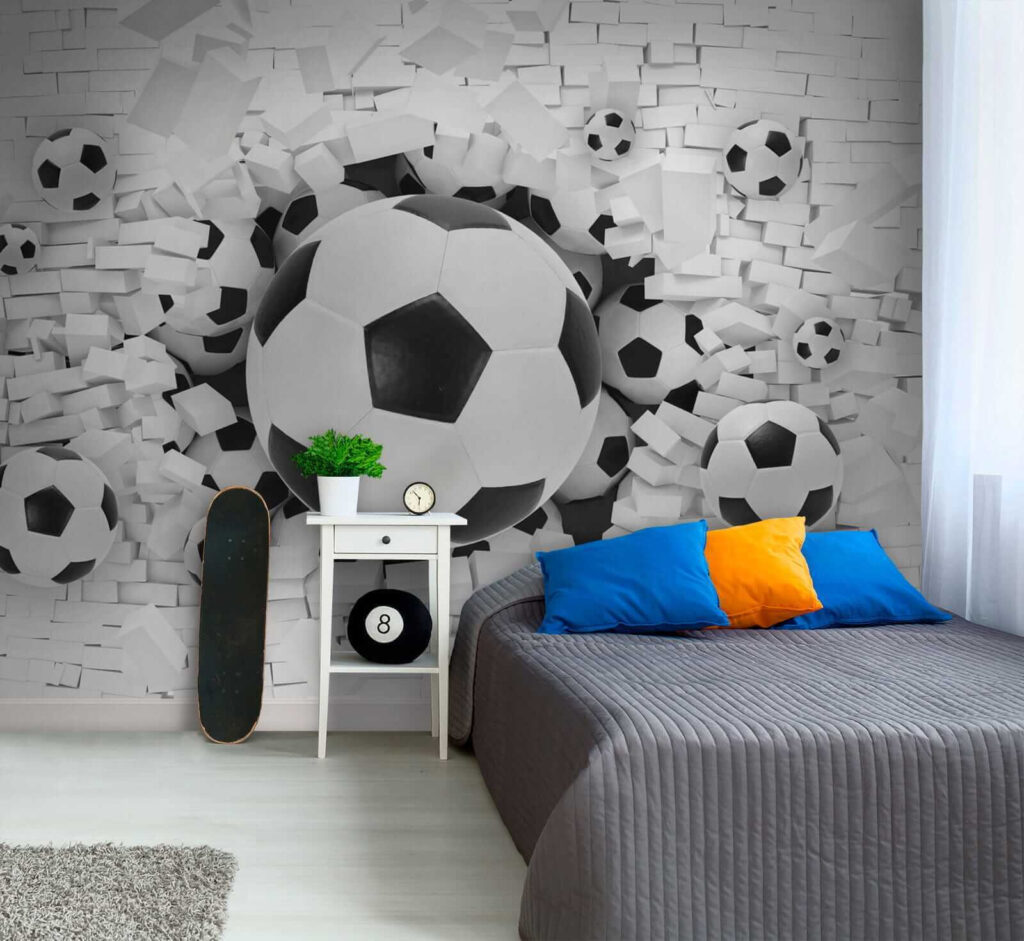 Palloni dal muro bianco — ambiente 2