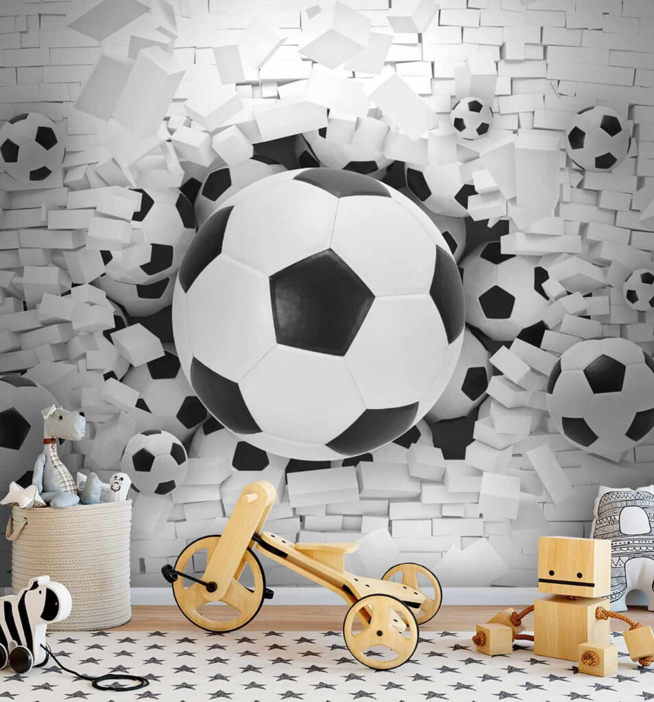 Palloni dal muro bianco — ambiente 3