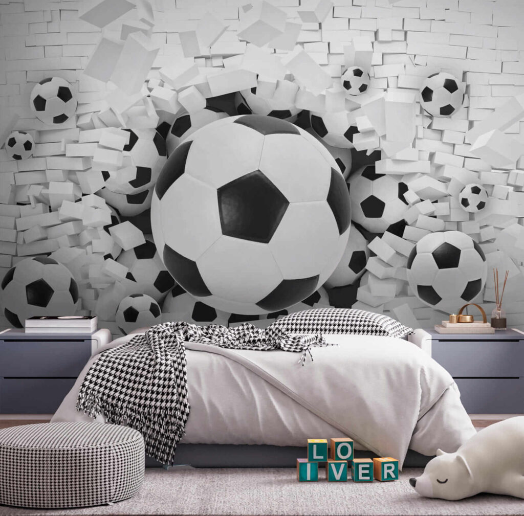 Palloni dal muro bianco — ambiente 4