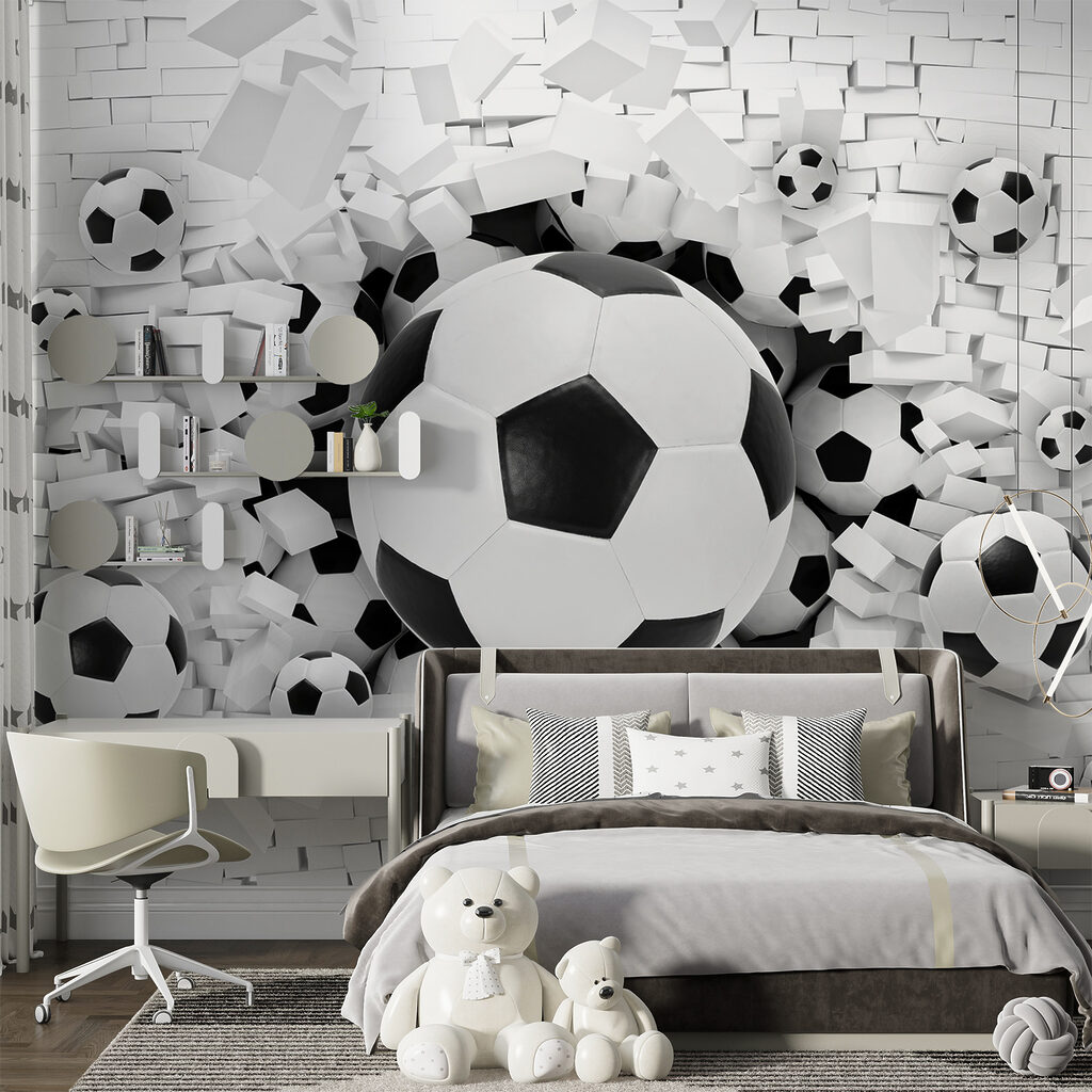 Palloni dal muro bianco — ambiente 9