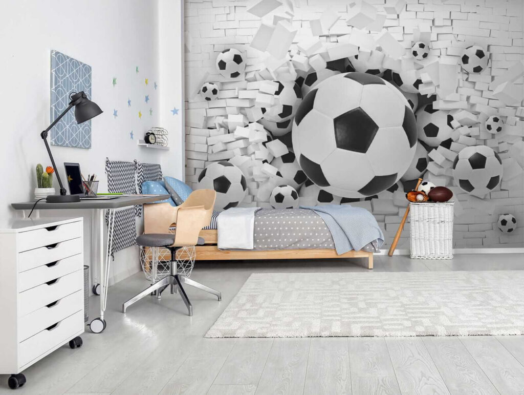 Palloni dal muro bianco — ambiente 8