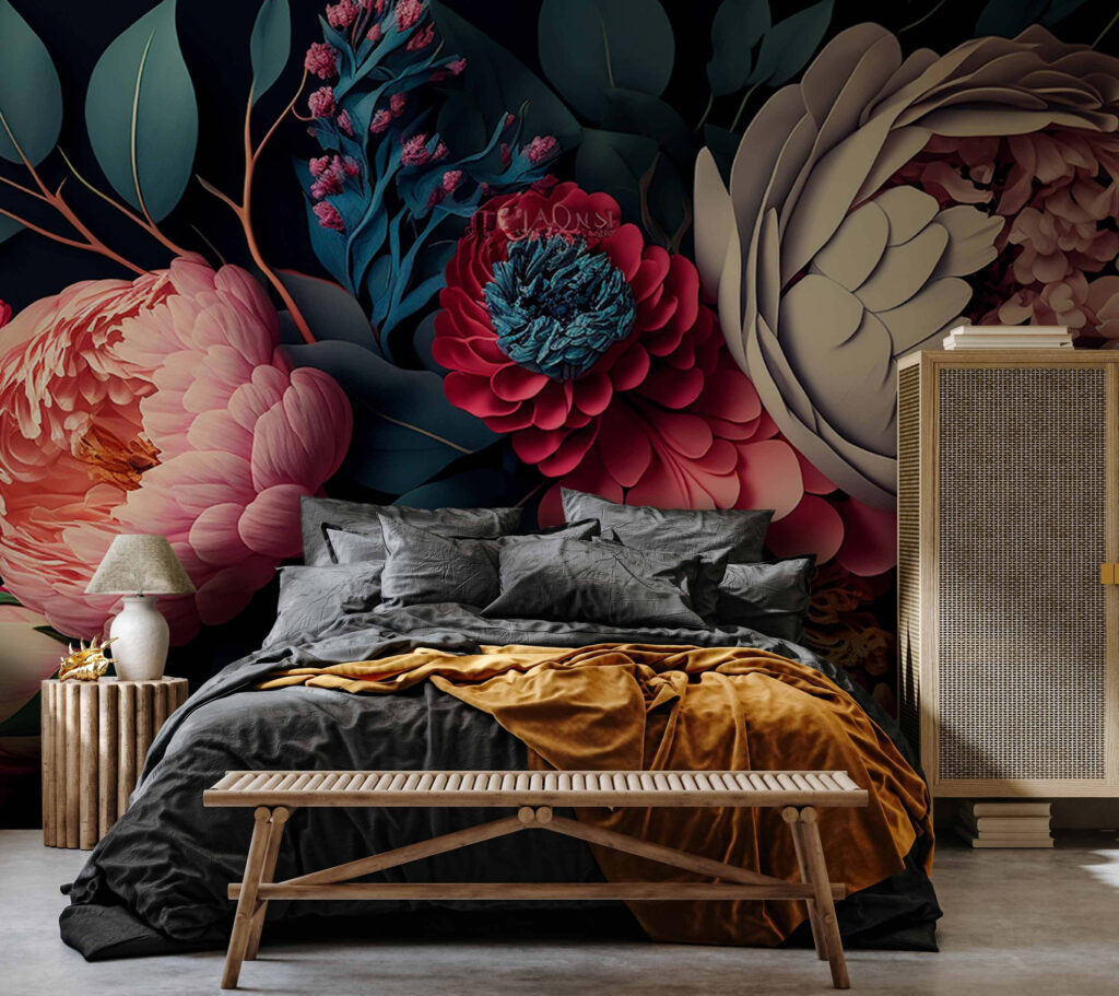 Peonie scure a strati — ambiente 2