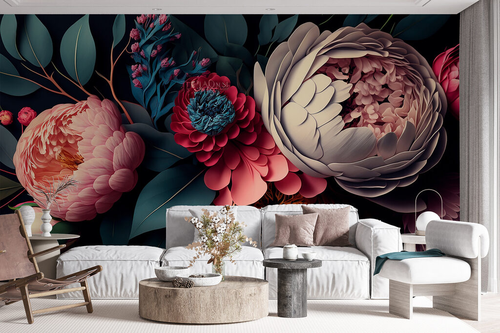 Peonie scure a strati — ambiente 5