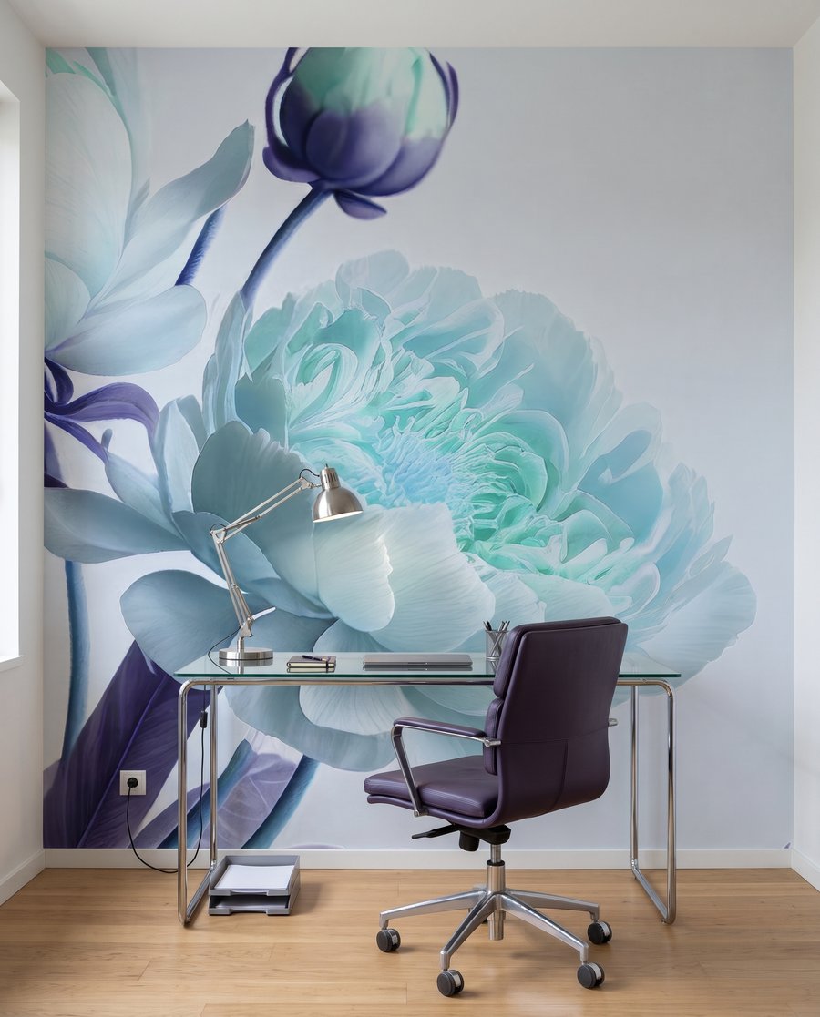 Peonie su steli in un ambiente