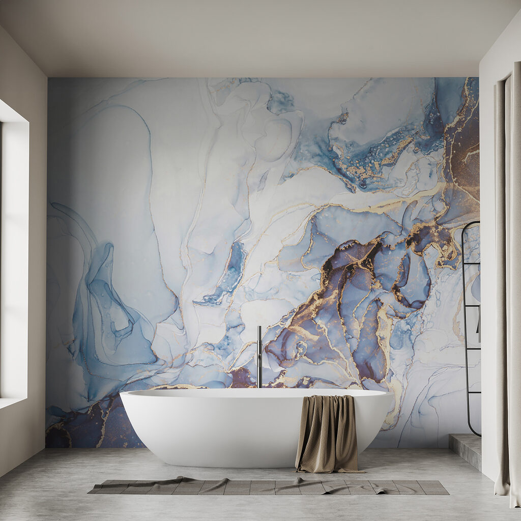 Fiume blu di venature in un ambiente