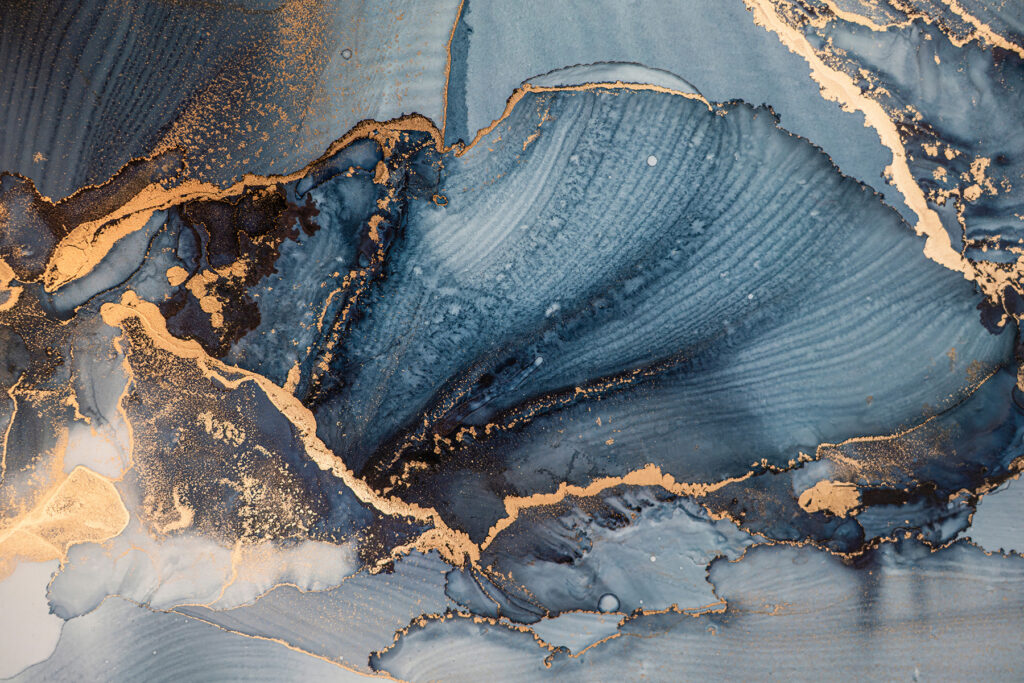 Onde blu venate d’oro — design completo
