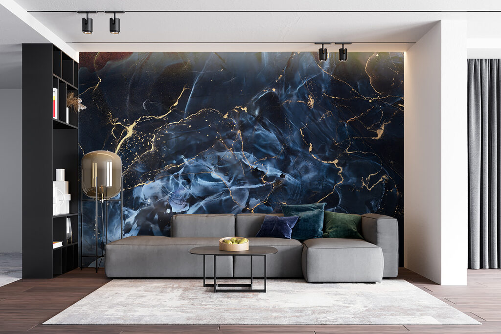 Venature blu, linee d’oro — ambiente 6