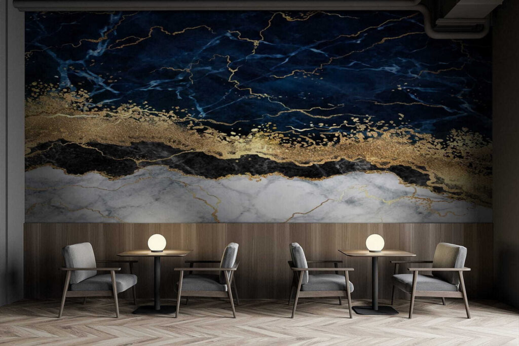 Fascia dorata nel blu — ambiente 3