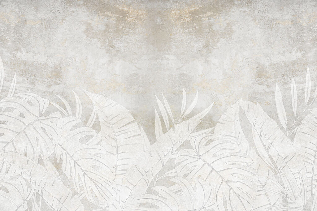 Foglie bianche in patina — design completo