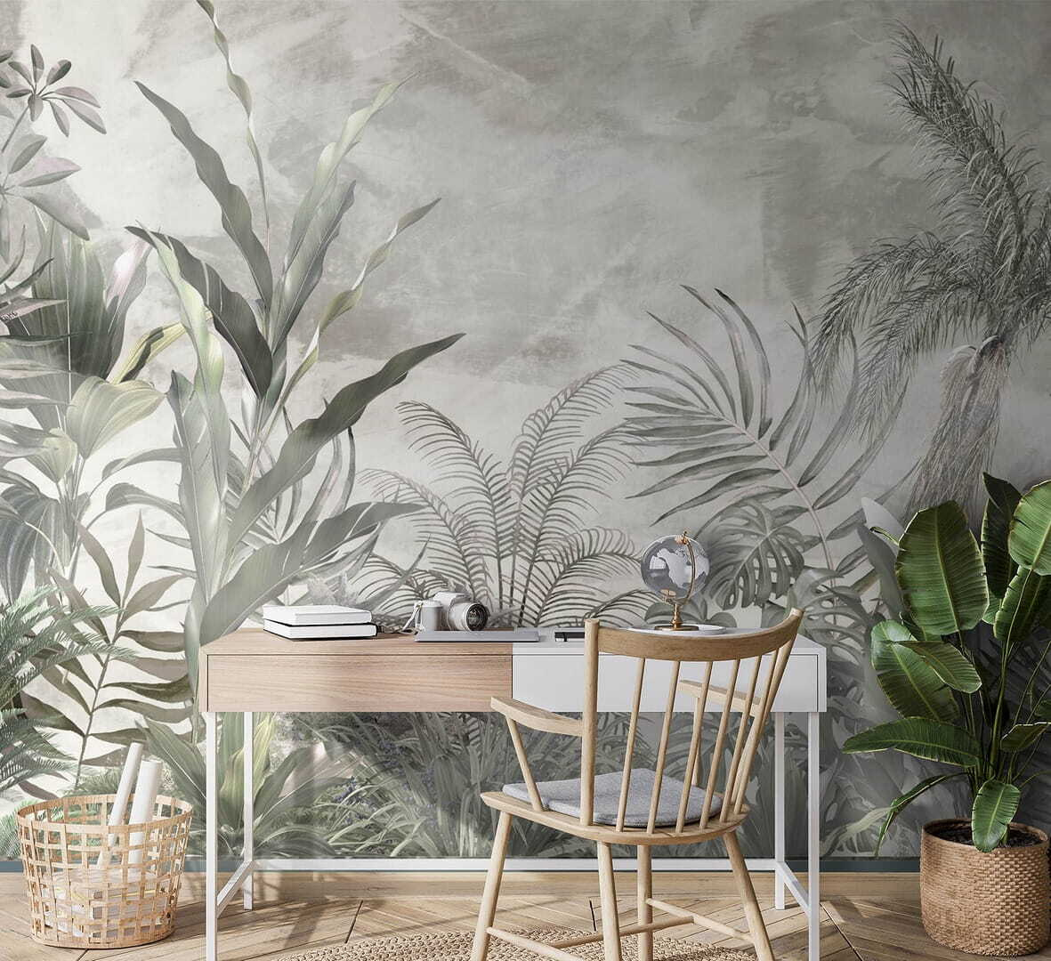Giardino grigio-verde in un ambiente