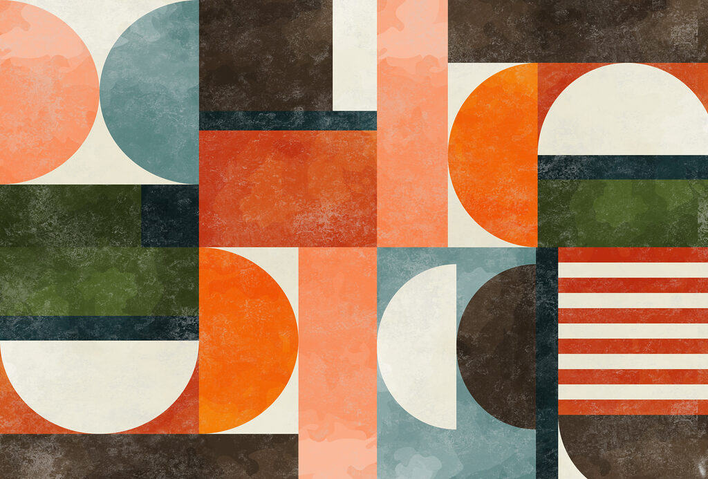 Semicerchi e campi colorati — design completo
