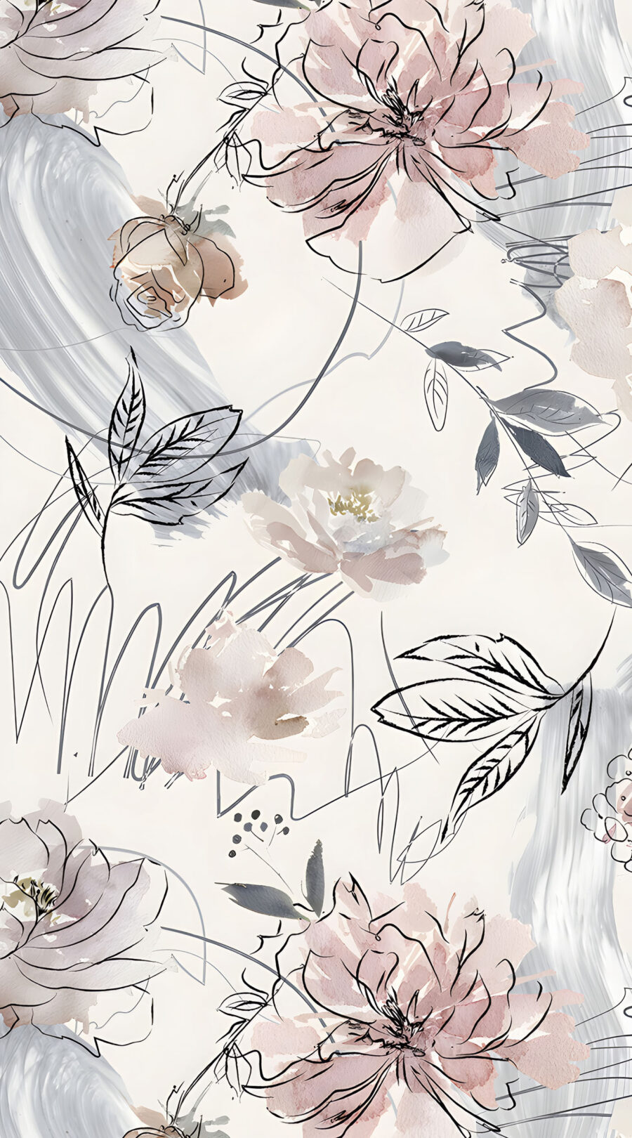 Schizzi leggeri di fiori — design completo
