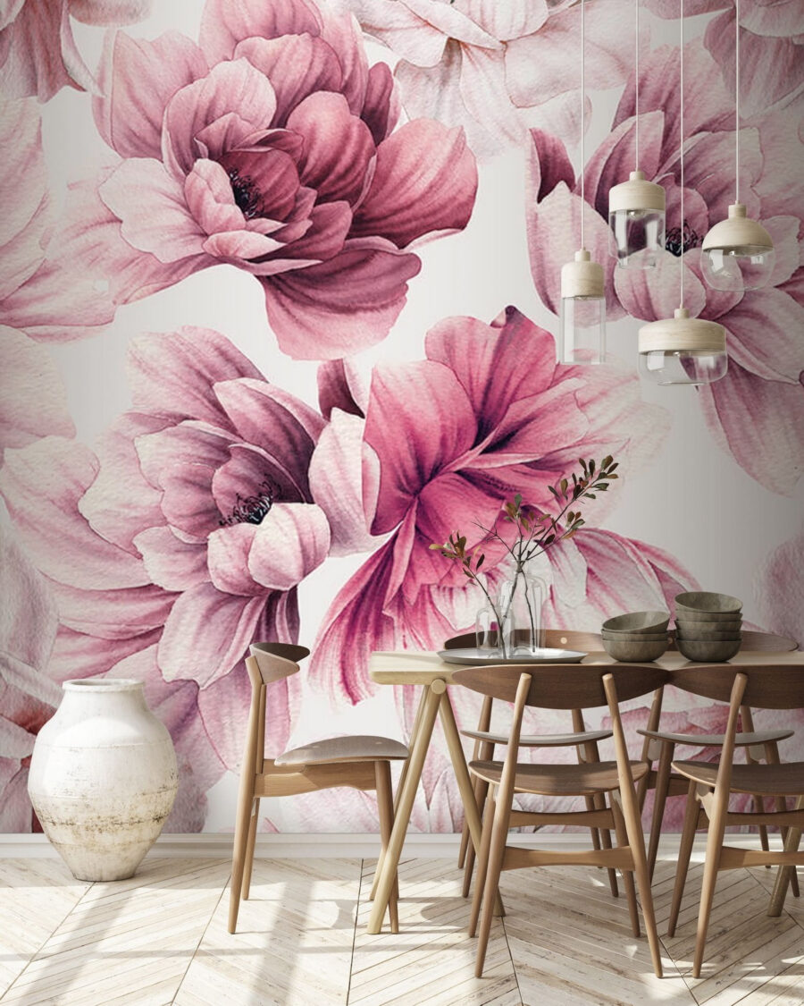 Dalia rosa su bianco — ambiente 1