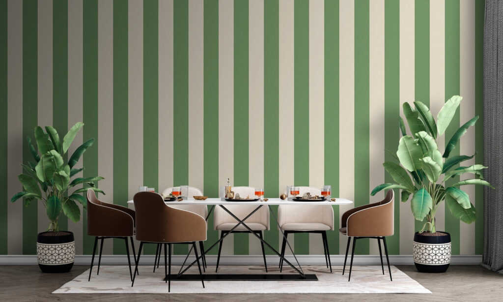 Strisce verdi su crema — ambiente 3