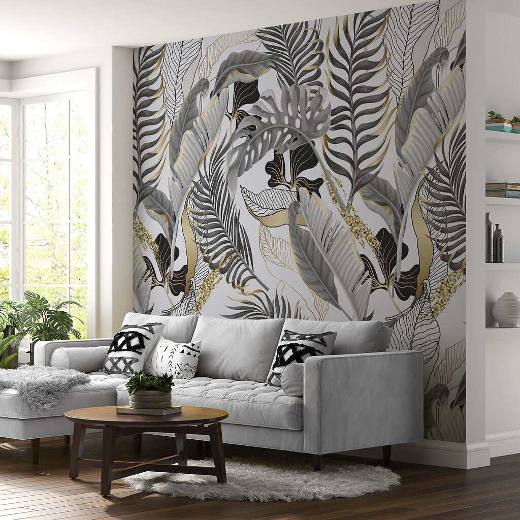 Foglie grigie, accenti d’oro — ambiente 5