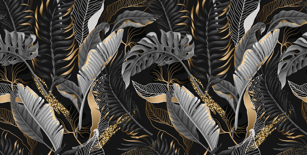 Foglie scure con nervature — design completo