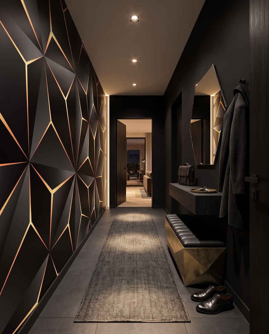 Linee dorate nel buio — ambiente 2