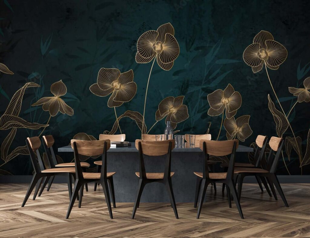 Fiori dorati su petrolio — ambiente 2