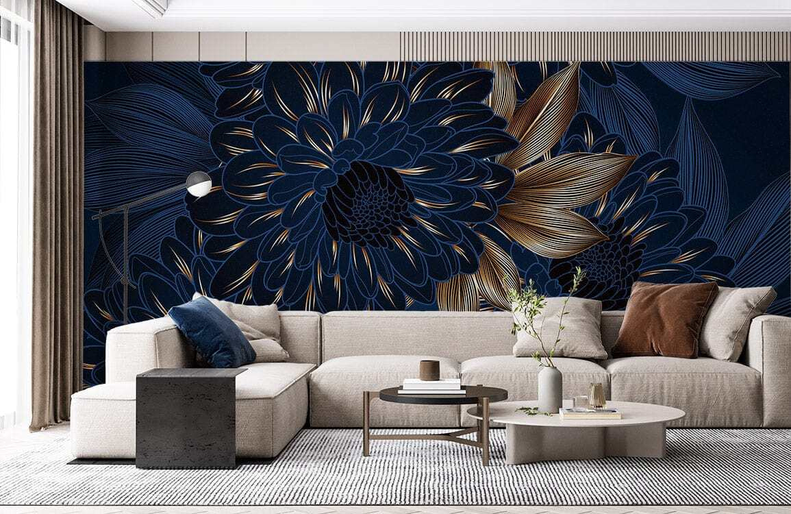 Fiore blu, linee d’oro — ambiente 3