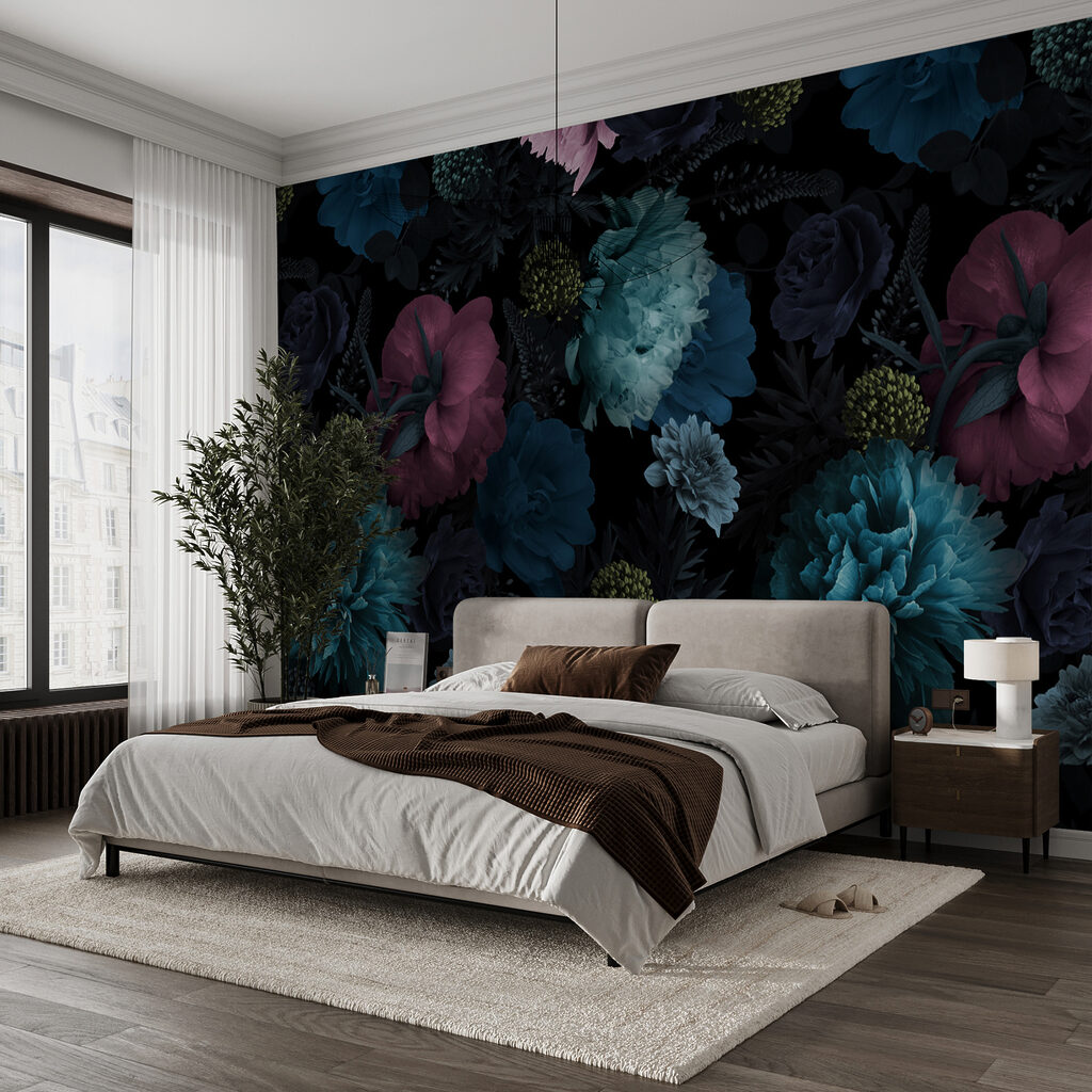 Fiori blu sul nero — ambiente 4