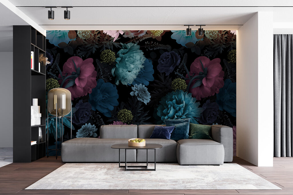 Fiori blu sul nero — ambiente 5