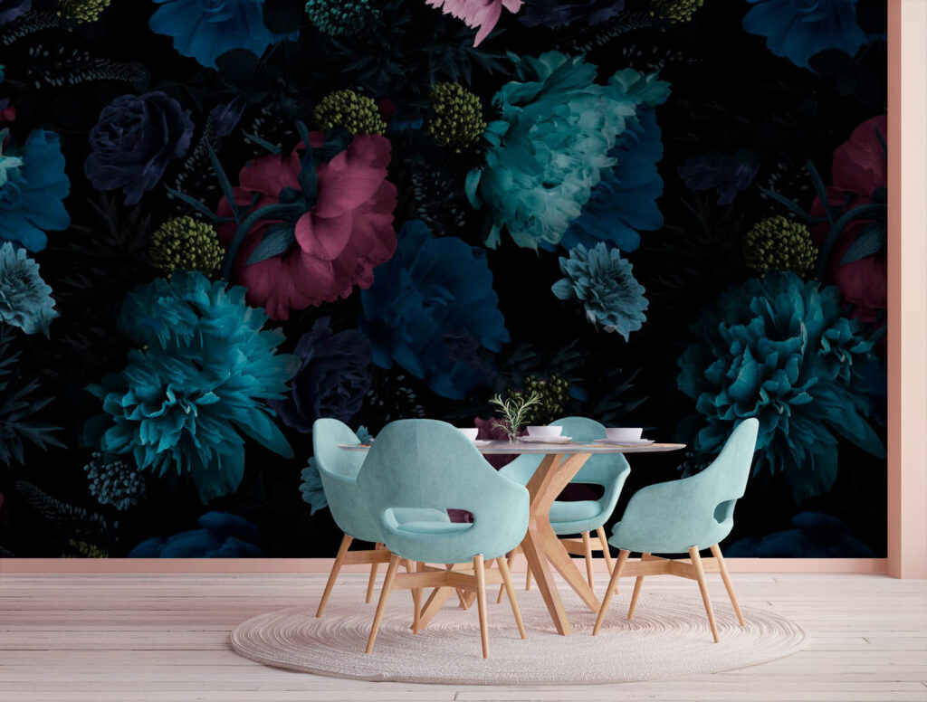 Fiori blu sul nero — ambiente 1
