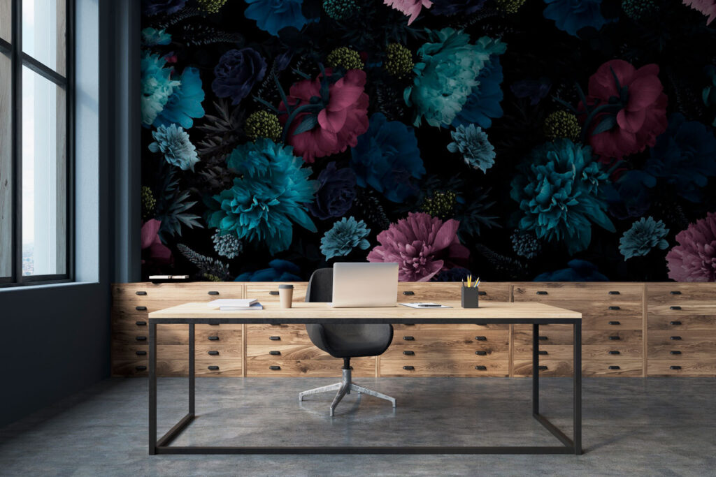 Fiori blu sul nero — ambiente 2