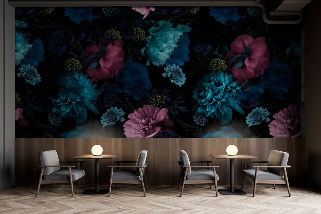 Fiori blu sul nero — ambiente 3