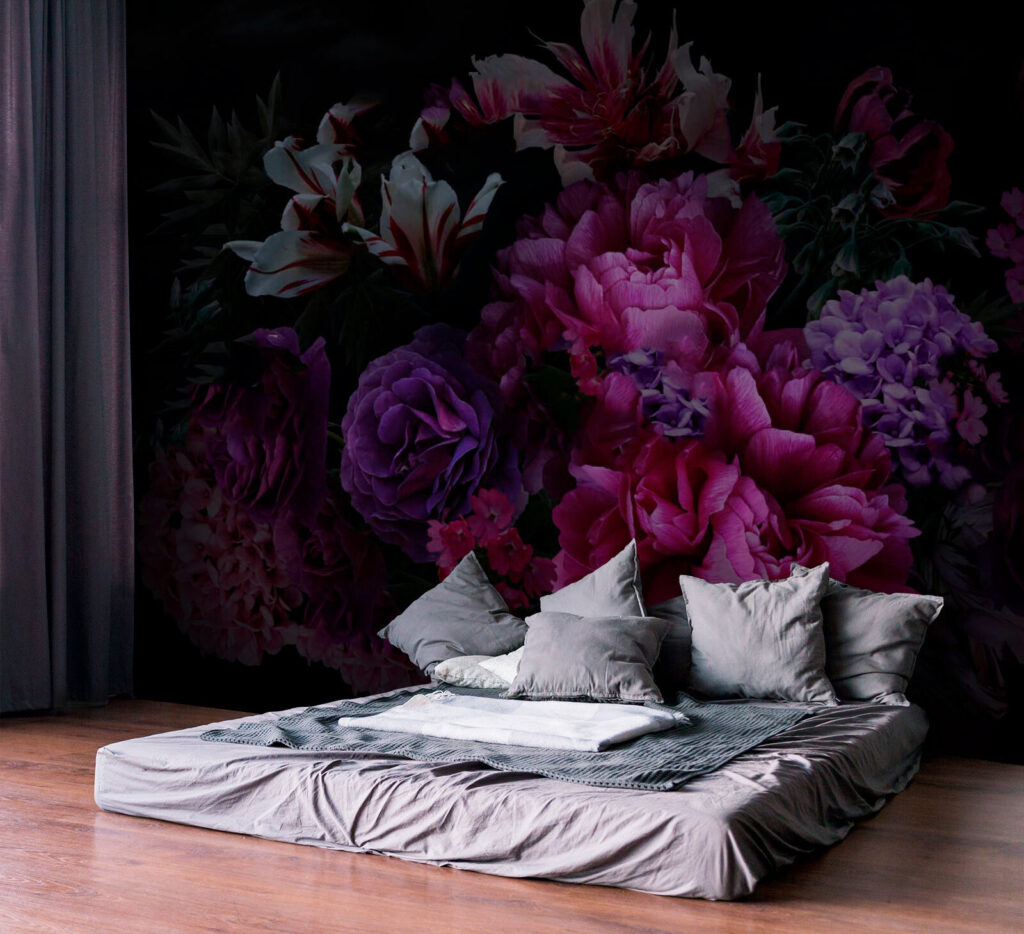 Fiori viola-rossi di notte — ambiente 2