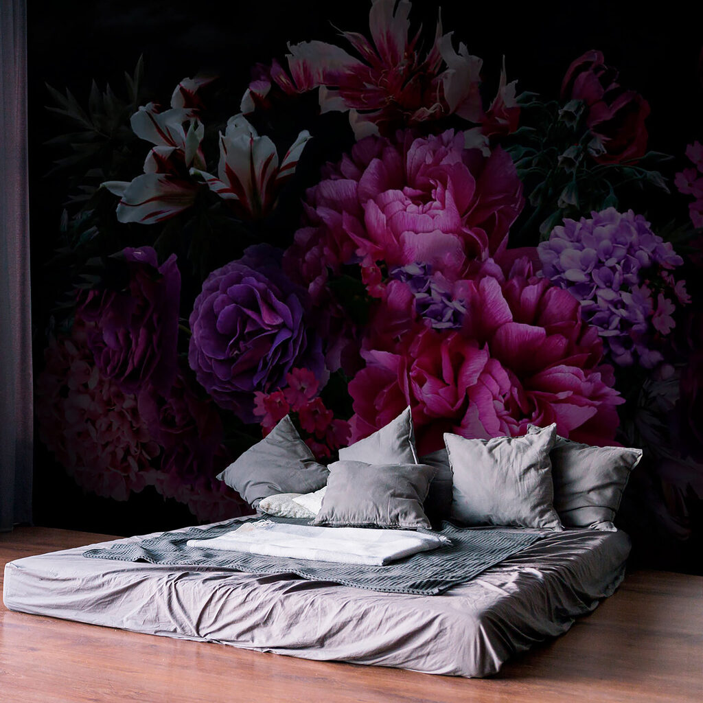 Fiori viola-rossi di notte — ambiente 4