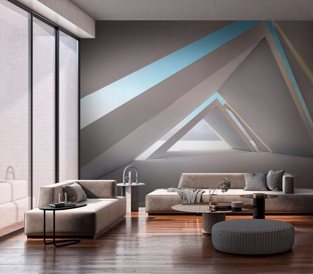 Corridoio triangolare, cielo blu — ambiente 2