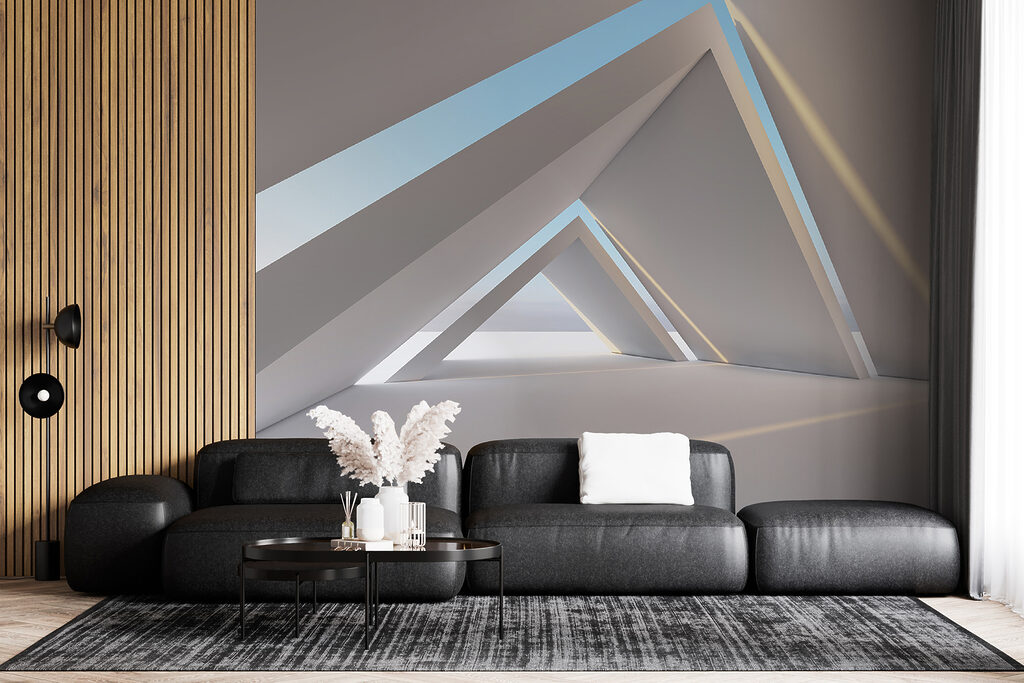 Corridoio triangolare, cielo blu — ambiente 4