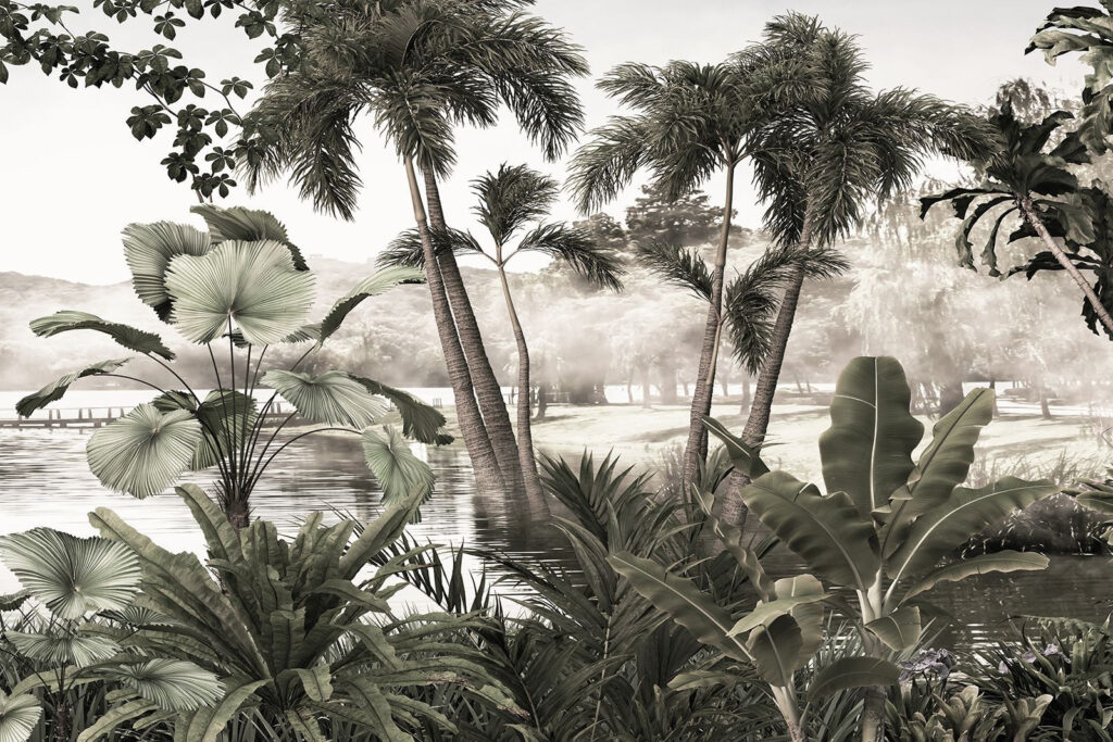 Giardino di palme grigio — design completo