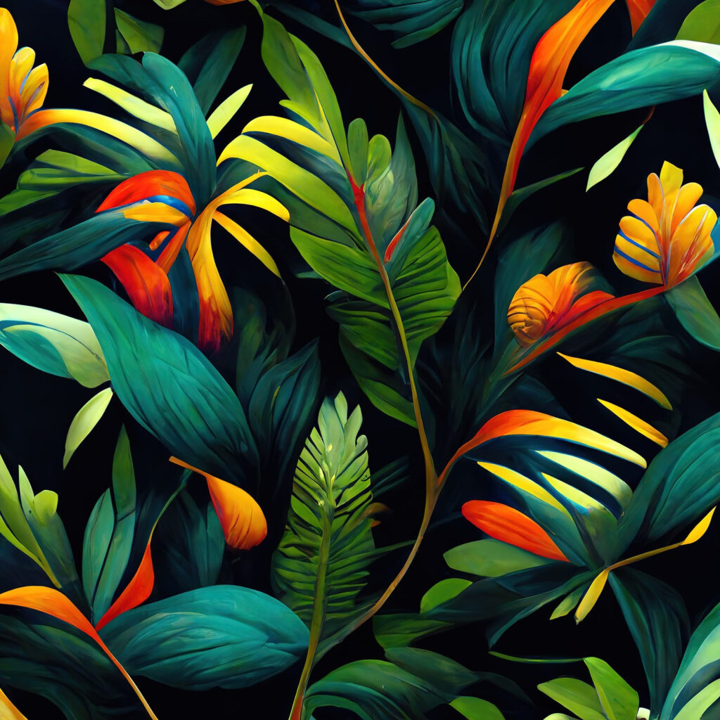 Fiori caldi, verde profondo — design completo