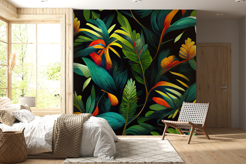 Fiori caldi, verde profondo — ambiente 4