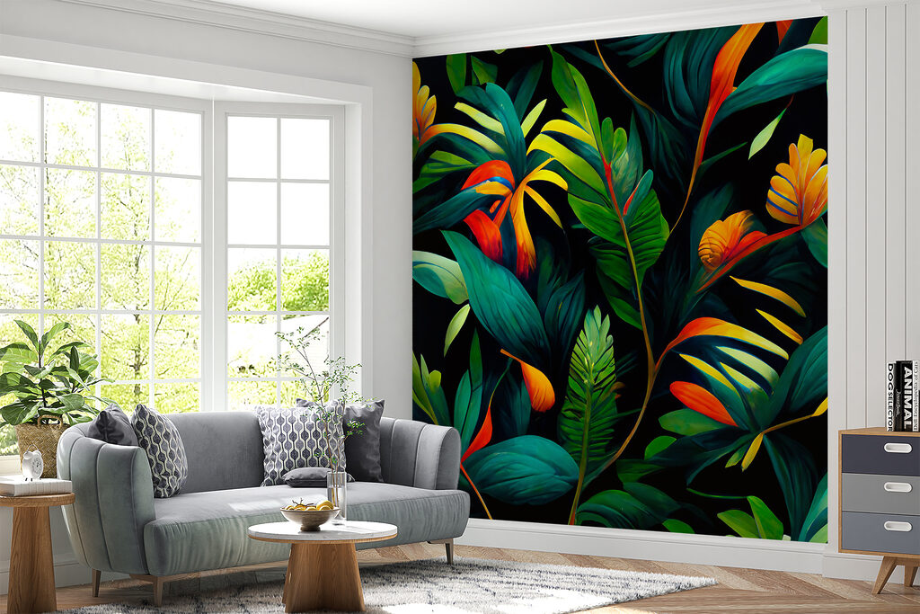 Fiori caldi, verde profondo — ambiente 5