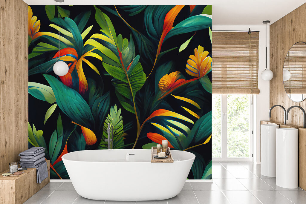 Fiori caldi, verde profondo — ambiente 7