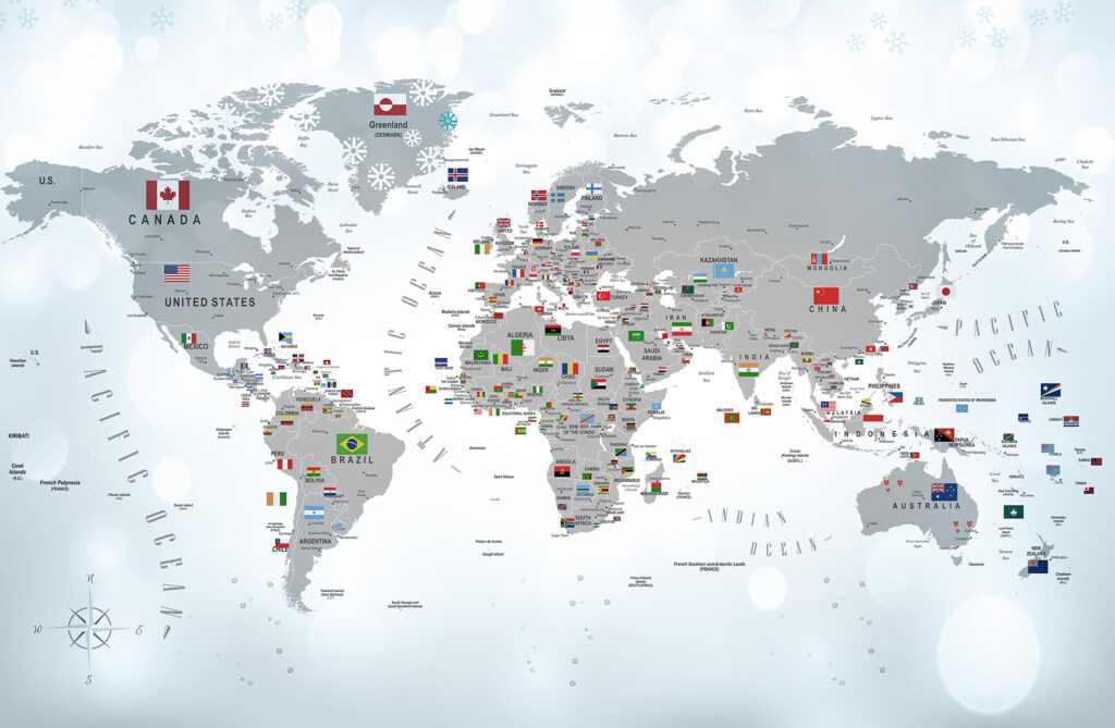 Mappa con bandierine — design completo