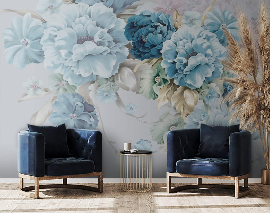 Fiori blu che scendono — ambiente 3