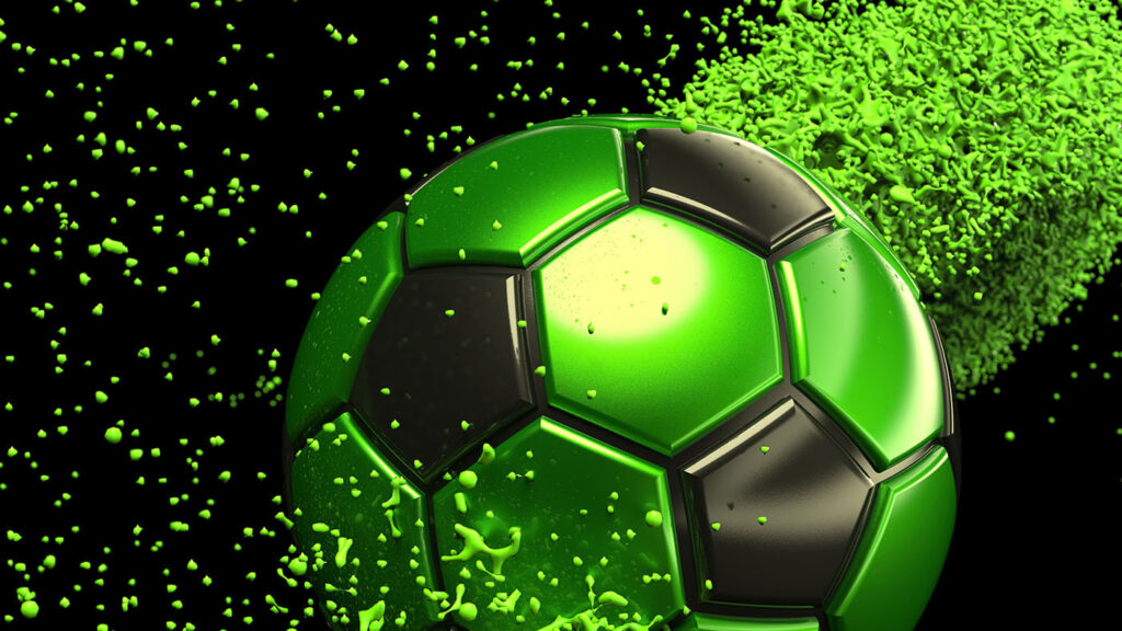 Pallone verde con schizzi — design completo