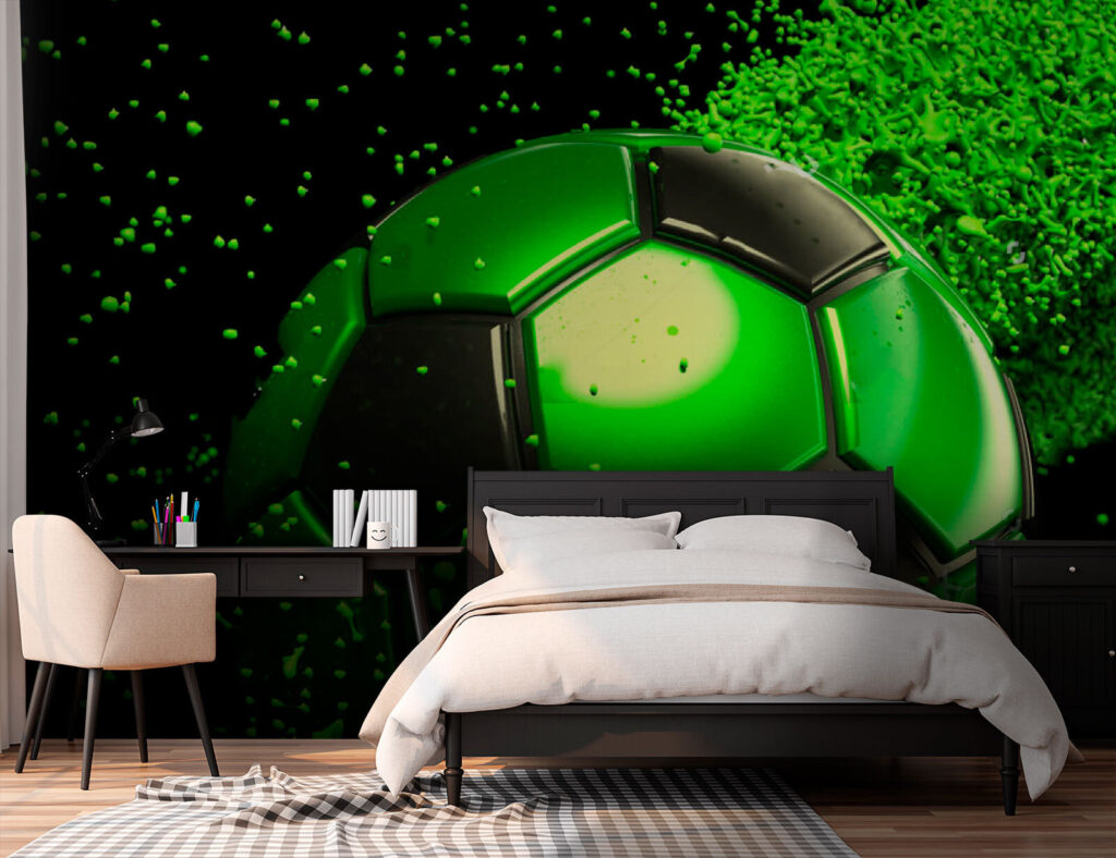 Pallone verde con schizzi — ambiente 2