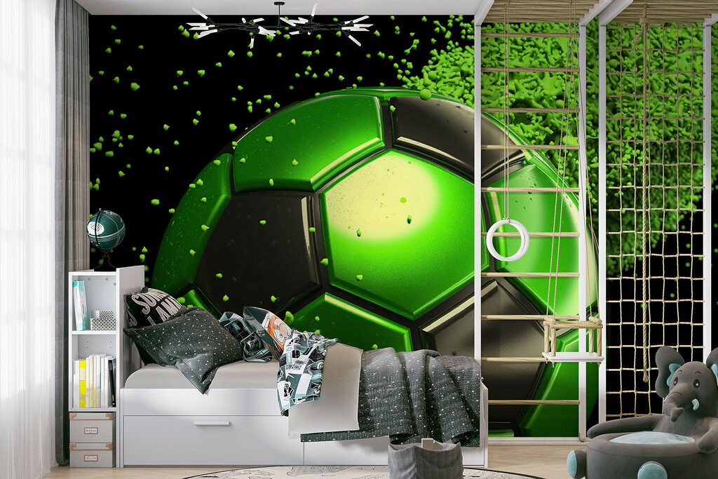 Pallone verde con schizzi — ambiente 4