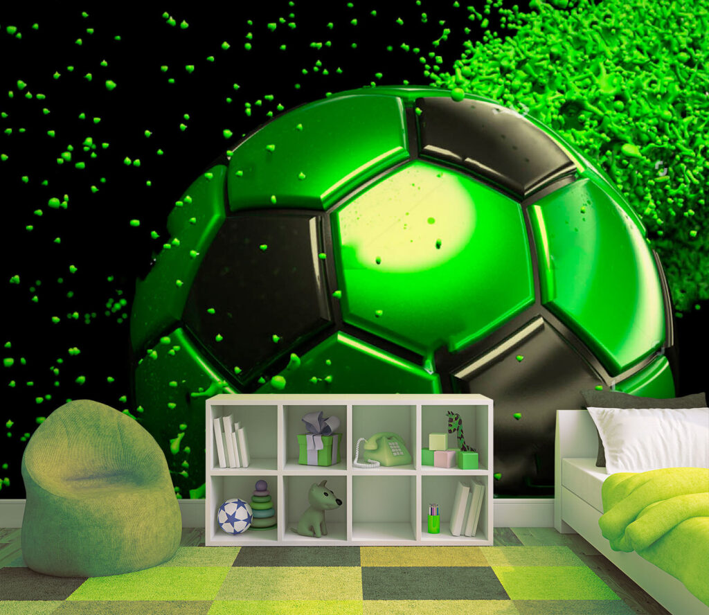 Pallone verde con schizzi — ambiente 3