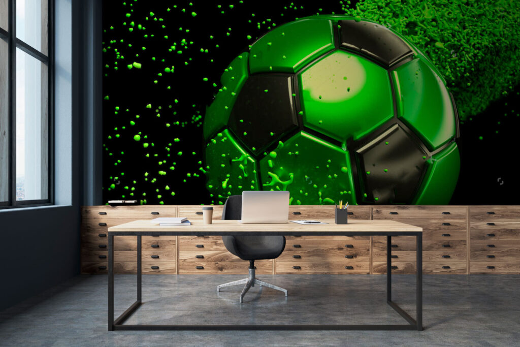 Pallone verde con schizzi — ambiente 1