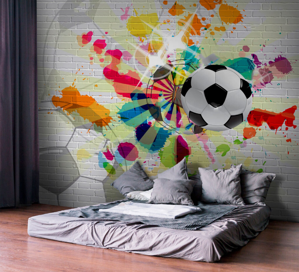 Pallone tra spruzzi colorati — ambiente 2